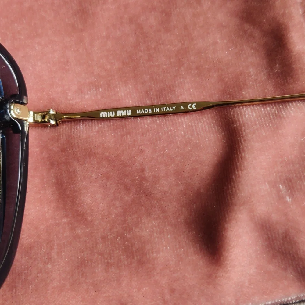 Miu Miu Sunglasses Black & Gold - Picture 9 of 11